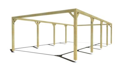 Pergola bois - 10m x 5m - indépendante - cadre simple - livraison comprise