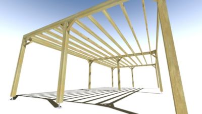 Pergola bois - 10m x 5m - indépendante - sens largeur - livraison comprise