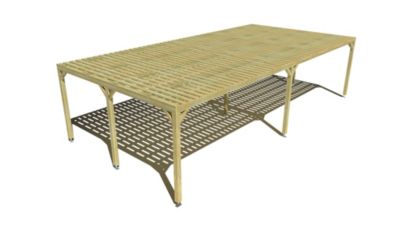 Pergola bois - 10m x 5m - indépendante - sens largeur - platelage bois - livraison comprise