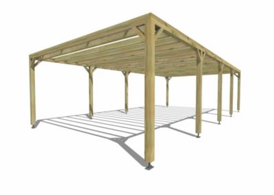 Pergola bois - 10m x 5m - indépendante - sens profondeur - livraison comprise