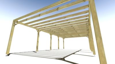 Pergola bois - 10m x 5m - indépendante - sens profondeur - livraison comprise