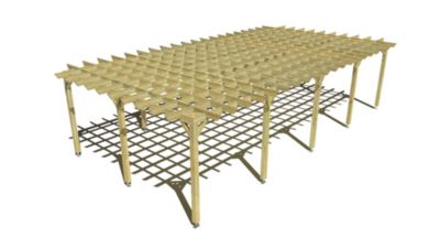 Pergola bois - 10m x 5m - indépendante - style retro - livraison comprise