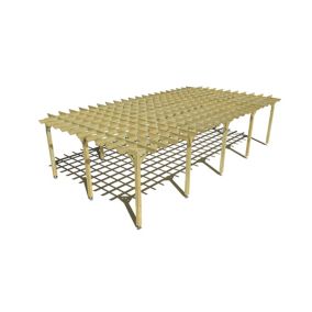 Pergola bois - 10m x 5m - indépendante - style retro - livraison comprise