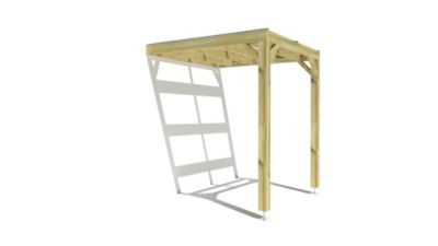 Pergola bois - 2m x 2m - adossée - sens largeur - couverture étanche transparente incluse - livraison comprise