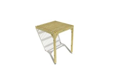 Pergola bois - 2m x 2m - adossée - sens largeur - lattage bois - livraison comprise
