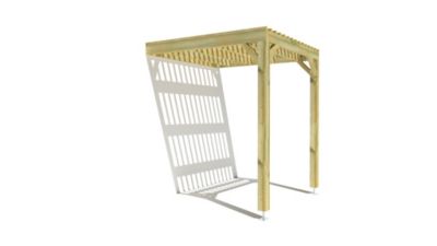 Pergola bois - 2m x 2m - adossée - sens largeur - lattage bois - livraison comprise