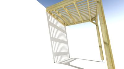 Pergola bois - 2m x 2m - adossée - sens largeur - lattage bois - livraison comprise