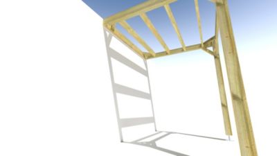 Pergola bois - 2m x 2m - adossée - sens largeur - livraison comprise