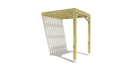 Pergola bois - 2m x 2m - adossée - sens largeur - platelage bois - livraison comprise