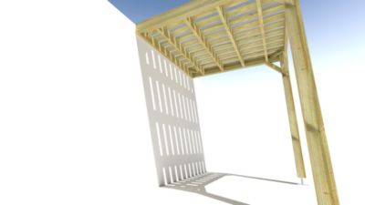 Pergola bois - 2m x 2m - adossée - sens largeur - platelage bois - livraison comprise