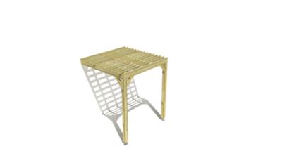 Pergola bois - 2m x 2m - adossée - sens profondeur - lattage bois - livraison comprise