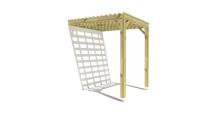 Pergola bois - 2m x 2m - adossée - sens profondeur - lattage bois - livraison comprise