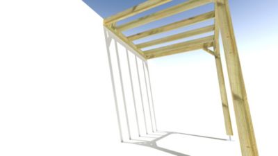 Pergola bois - 2m x 2m - adossée - sens profondeur - livraison comprise