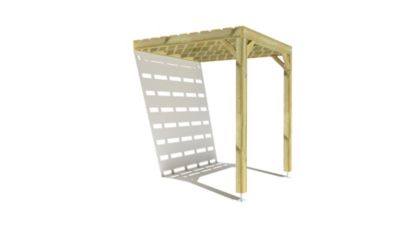 Pergola bois - 2m x 2m - adossée - sens profondeur - platelage bois - livraison comprise