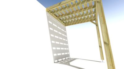 Pergola bois - 2m x 2m - adossée - sens profondeur - platelage bois - livraison comprise