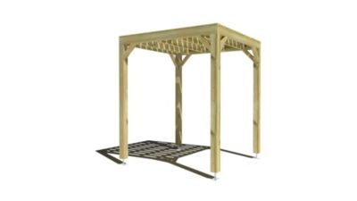 Pergola bois - 2m x 2m - indépendante - sens largeur - platelage bois - livraison comprise