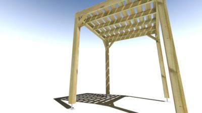 Pergola bois - 2m x 2m - indépendante - sens profondeur - platelage bois - livraison comprise