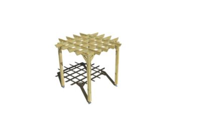 Pergola bois - 2m x 2m - indépendante - style retro - livraison comprise