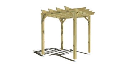 Pergola bois - 2m x 2m - indépendante - style retro - livraison comprise