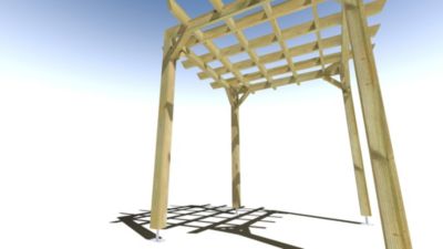 Pergola bois - 2m x 2m - indépendante - style retro - livraison comprise