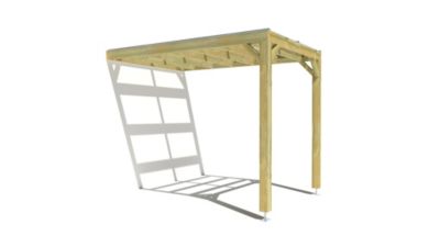 Pergola bois - 2m x 3m - adossée - sens largeur - couverture étanche transparente incluse - livraison comprise