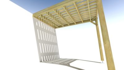 Pergola bois - 2m x 3m - adossée - sens largeur - platelage bois - livraison comprise