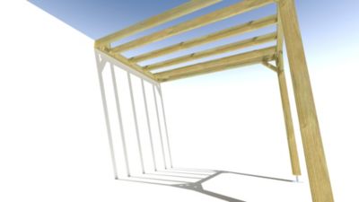 Pergola bois - 2m x 3m - adossée - sens profondeur - livraison comprise