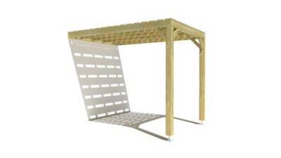 Pergola bois - 2m x 3m - adossée - sens profondeur - platelage bois - livraison comprise