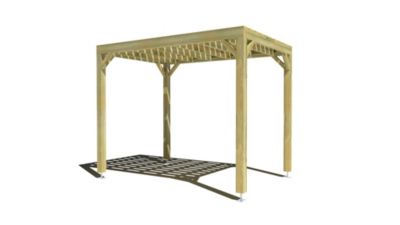 Pergola bois - 2m x 3m - indépendante - sens largeur - platelage bois - livraison comprise