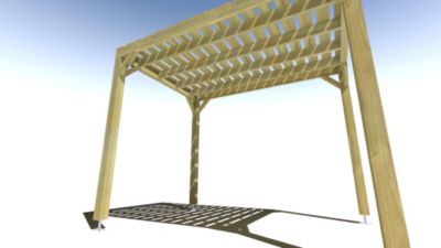 Pergola bois - 2m x 3m - indépendante - sens profondeur - platelage bois - livraison comprise