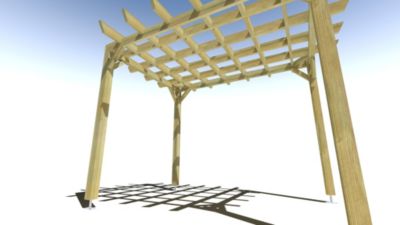 Pergola bois - 2m x 3m - indépendante - style retro - livraison comprise