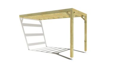 Pergola bois - 2m x 4m - adossée - sens largeur - livraison comprise