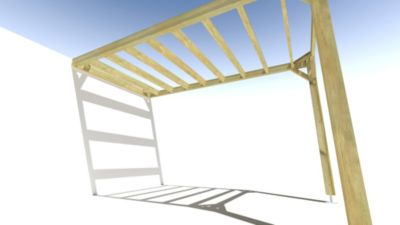 Pergola bois - 2m x 4m - adossée - sens largeur - livraison comprise