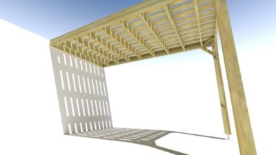 Pergola bois - 2m x 4m - adossée - sens largeur - platelage bois - livraison comprise