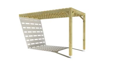 Pergola bois - 2m x 4m - adossée - sens profondeur - platelage bois - livraison comprise