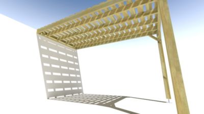 Pergola bois - 2m x 4m - adossée - sens profondeur - platelage bois - livraison comprise