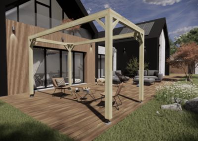 Pergola bois - 2m x 4m - indépendante - cadre simple - livraison comprise