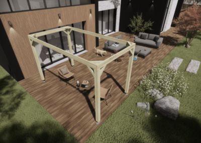 Pergola bois - 2m x 4m - indépendante - cadre simple - livraison comprise