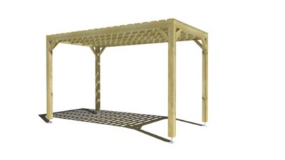 Pergola bois - 2m x 4m - indépendante - sens profondeur - platelage bois - livraison comprise