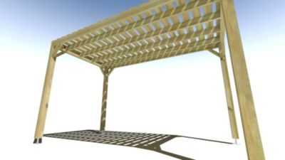 Pergola bois - 2m x 4m - indépendante - sens profondeur - platelage bois - livraison comprise