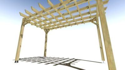 Pergola bois - 2m x 4m - indépendante - style retro - livraison comprise