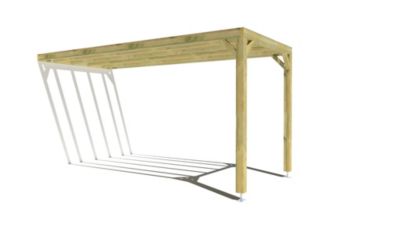 Pergola bois - 2m x 5m - adossée - sens profondeur - livraison comprise