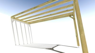 Pergola bois - 2m x 5m - adossée - sens profondeur - livraison comprise