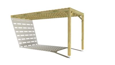 Pergola bois - 2m x 5m - adossée - sens profondeur - platelage bois - livraison comprise