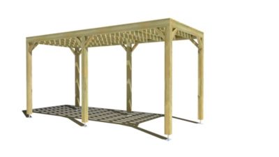 Pergola bois - 2m x 5m - indépendante - sens largeur - platelage bois - livraison comprise