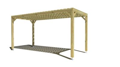 Pergola bois - 2m x 5m - indépendante - sens profondeur - platelage bois - livraison comprise