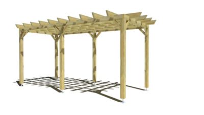 Pergola bois - 2m x 5m - indépendante - style retro - livraison comprise