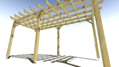 Pergola bois - 2m x 5m - indépendante - style retro - livraison comprise