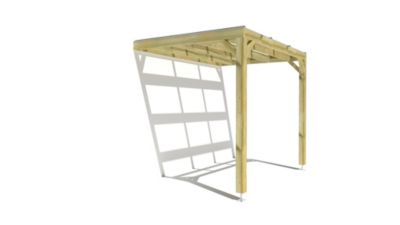 Pergola bois - 3m x 2m - adossée - sens largeur - couverture étanche transparente incluse - livraison comprise