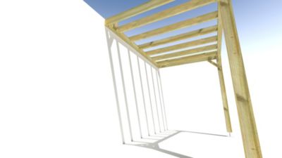 Pergola bois - 3m x 2m - adossée - sens profondeur - livraison comprise